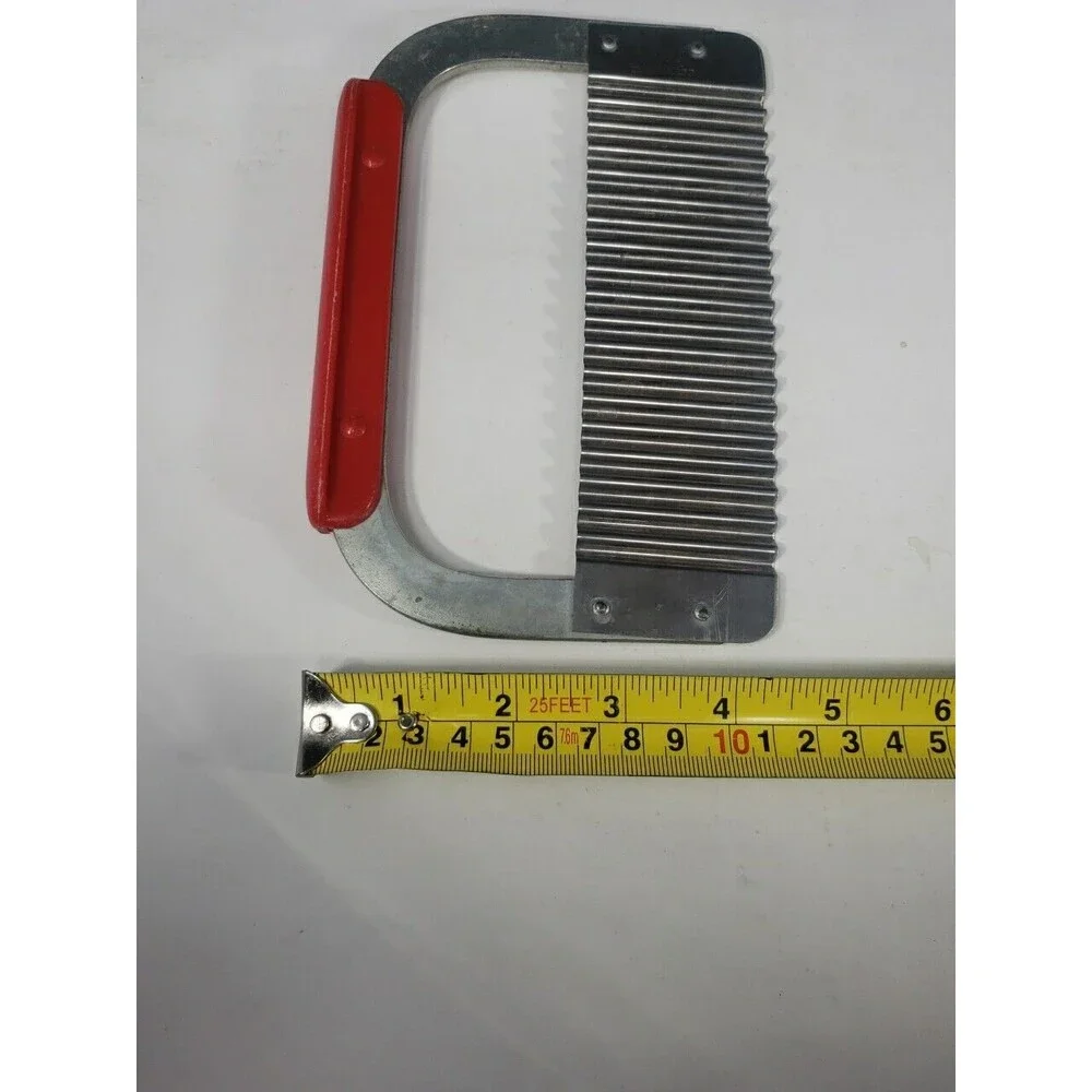 Vintage Huot Serrater Meat Tenderizer Red Plastic Handle Stainless Steel USA MCM